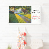 Zomerse Boerderij Scene In Helder Zonlicht Verjaar Spandoek (Insitu)