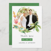 Zomerse bruiloft foto bedankkaart (Voorkant / Achterkant)