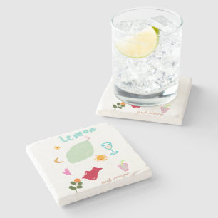 zomerse decoratieve tegels stenen onderzetter
