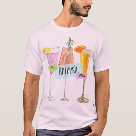ZOMERSE DRINKEN T-SHIRT (Voorkant)