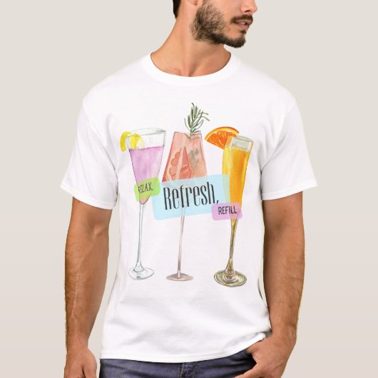 ZOMERSE DRINKEN T-SHIRT (Voorkant)