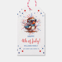 Zomerse feestviering Amerikaanse adelaar Patriotti Cadeaulabel