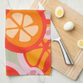 Zomerse felle vruchten van oranje grapefruit theedoek (Quarter Fold)