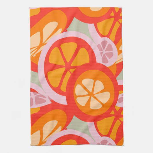 Zomerse felle vruchten van oranje grapefruit theedoek (Verticaal)