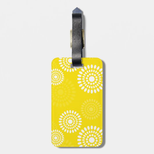 Zomerse gele bloemen Bagagelabel (Achterkant verticaal)