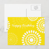 Zomerse gele bloemetjes Verjaardag Briefkaart (Voorkant / Achterkant)