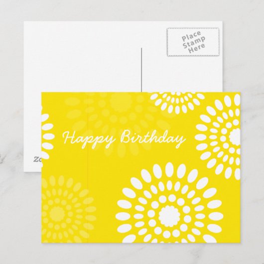 Zomerse gele bloemetjes Verjaardag Briefkaart (Voorkant / Achterkant)