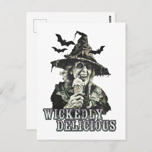 Zomerse gothic Spooky Witch met ijsje Briefkaart (Voorkant / Achterkant)
