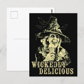 Zomerse gothic Spooky Witch met ijsje Briefkaart
