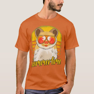 Zomerse Hamster Retro Sunset Beach Vakantie T-shirt