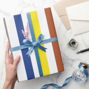 Zomerse kleurrijke strepen cadeaupapier