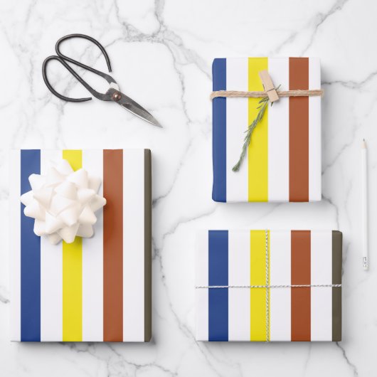 Zomerse kleurrijke strepen inpakpapier vel (Voorkant)