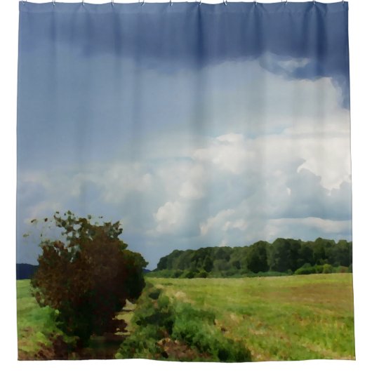 zomerse landschap douchegordijn (Voorkant)
