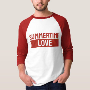 Zomerse liefde Minimalistische moderne effen rode T-shirt