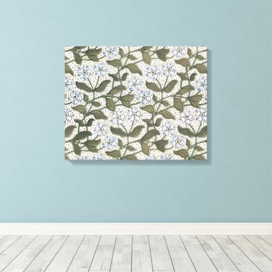 Zomerse maagdenpalmbloem Elegant Bloemen Canvas Afdruk (Insitu (Houten vloer))