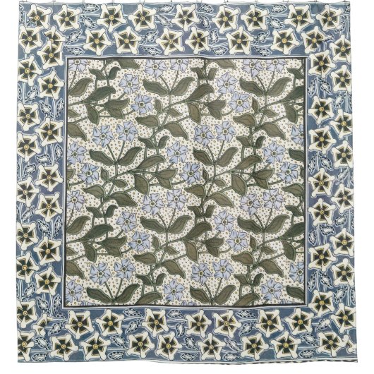 Zomerse maagdenpalmbloem  Elegant Bloemen Douchegordijn (Voorkant)