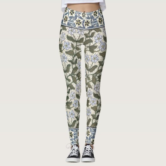 Zomerse maagdenpalmbloem  Elegant Bloemen Leggings (Voorkant)
