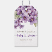 Zomerse Paarse Fijne Violette Bloemen Baby shower Cadeaulabel (Voorkant)