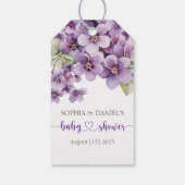 Zomerse Paarse Fijne Violette Bloemen Baby shower Cadeaulabel (Achterkant)