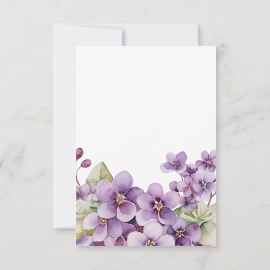 Zomerse Paarse Fijne Violette Bloemen Baby shower Save The Date (Achterkant)