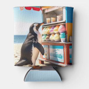 Zomerse pinguïn bij Ice Cream Stand Blikjeskoeler