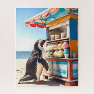 Zomerse pinguïn bij Ice Cream Stand Legpuzzel
