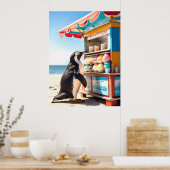 Zomerse pinguïn bij Ice Cream Stand Poster (Keuken)