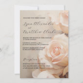 Zomerse Rozen Elegante bruiloft en RSVP Kaart (Voorkant)