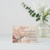 Zomerse Rozen Elegante bruiloft Informatiekaartje (Staand voorkant)
