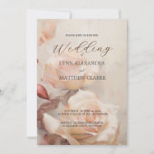 Zomerse Rozen Elegante bruiloft Kaart (Voorkant)