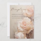 Zomerse Rozen Elegante bruiloft Kaart (Achterkant)