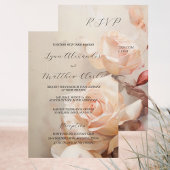 Zomerse Rozen Elegante bruiloft met RSVP Kaart