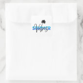 zomerse sfeer vierkante sticker (Tas)