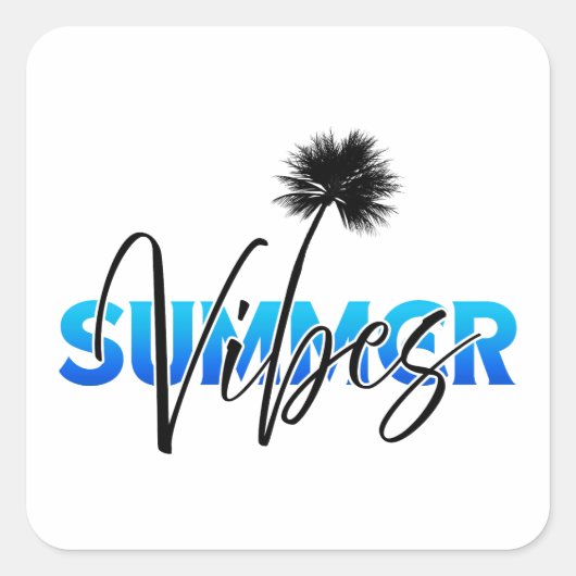 zomerse sfeer vierkante sticker (Voorkant)
