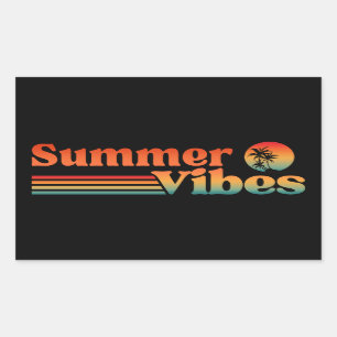 ZOMERSE SFEER VINTAGE ZONSONDERGANG VACATIE RECHTHOEKIGE STICKER
