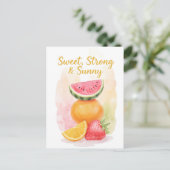 Zomerse Sfeer – Watercolor Fruit Ansichtkaart Briefkaart (Staand voorkant)