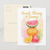 Zomerse Sfeer – Watercolor Fruit Ansichtkaart Briefkaart (Voorkant / Achterkant)