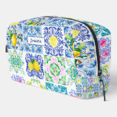 Zomerse Siciliaanse citrus Mediterrane azulejo Toilettasje (Rechterhoek)