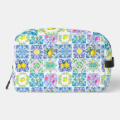 Zomerse Siciliaanse citrus Mediterrane azulejo Toilettasje (Achterkant)