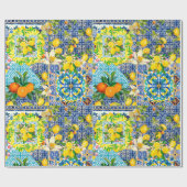 Zomerse Siciliaanse Mediterrane Citrus keramische  Cadeaupapier (Vlak)