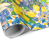 Zomerse Siciliaanse Mediterrane Citrus keramische  Cadeaupapier (Rol Hoek)