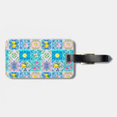 Zomerse Siciliaanse turquoise kleurrijke azulejo A Bagagelabel (Achterkant horizontaal)