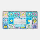 Zomerse Siciliaanse turquoise kleurrijke azulejo A Bureaumat (Keyboard & Muis)