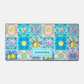 Zomerse Siciliaanse turquoise kleurrijke azulejo A Bureaumat (Voorkant)