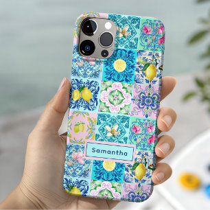 Zomerse Siciliaanse turquoise kleurrijke azulejo A iPhone 15 Case