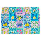 Zomerse Siciliaanse turquoise kleurrijke azulejo A Groot Cadeauzakje (Voorkant)