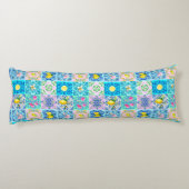 Zomerse Siciliaanse turquoise kleurrijke azulejo A Lichaamskussen (Achterkant)