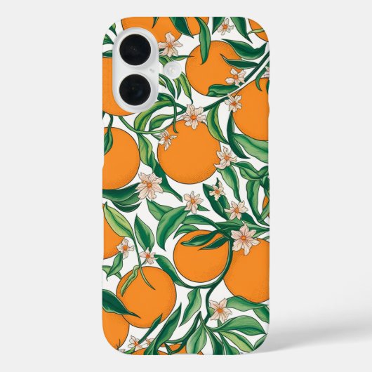 Zomerse Sinaasappels Citrusvruchten Bloemenpatroon Case-Mate iPhone Case (Achterkant)