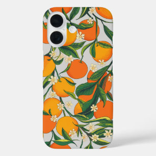 Zomerse Sinaasappels Citrusvruchten Bloemenpatroon iPhone 16 Hoesje