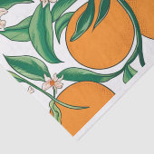 Zomerse Sinaasappels Citrusvruchten Bloemenpatroon Tissuepapier (Detail)